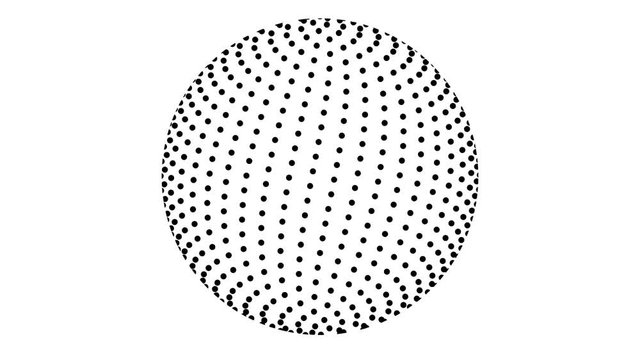 Spinning Sphere Globe Made of Round Dots
