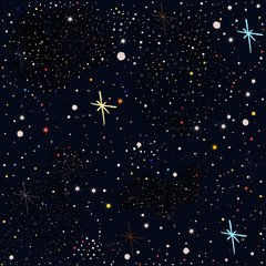 Seamless Pattern with Colorful Stars