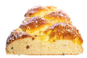 Typical traditional Austria:  cutted fresh Allerheiligen Strieztel with raising isolated on white background