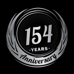 154 years anniversary. Anniversary logo design. One hundred and fifty-four years logo.