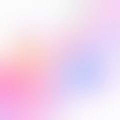 Iridescent colors on white empty background. Pink yellow blue abstract illustration. Pattern soft light blurred texture. 