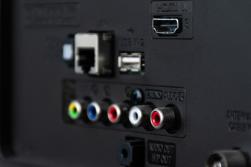 Obraz premium Device connector on the back of the television