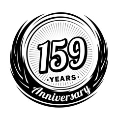 159 years anniversary. Anniversary logo design. One hundred and fifty-nine years logo.