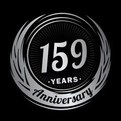 159 years anniversary. Anniversary logo design. One hundred and fifty-nine years logo.