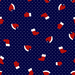 seamless Christmas xmas pattern noel blue background wrapping paper, fabric, surface design