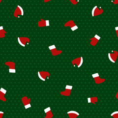 seamless Christmas xmas pattern noel green background wrapping paper, fabric, surface design
