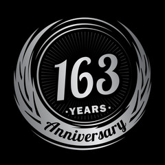 163 years anniversary. Anniversary logo design. One hundred and sixty-three years logo.