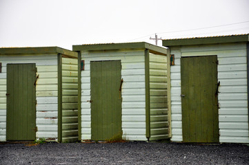 row of beach huts