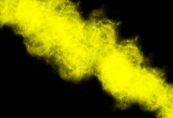 Yellow smoke across black background