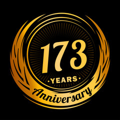 Fototapeta premium 173 years anniversary. Anniversary logo design. One hundred and seventy-three years logo.