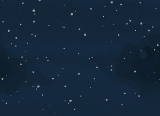 winter dark texture blue background, large and small snowflakes