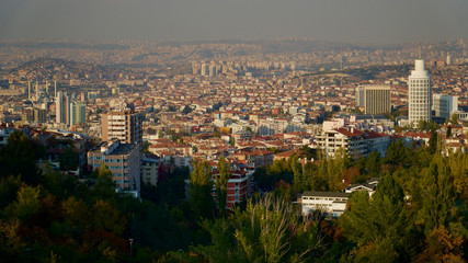 Fototapeta na wymiar Botanical park and Turkey's capital, Ankara