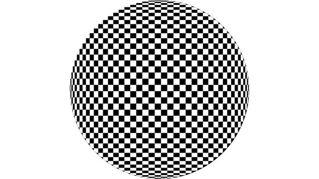 Rotating Spherical Warped Checkerboard Chequerboard Ball