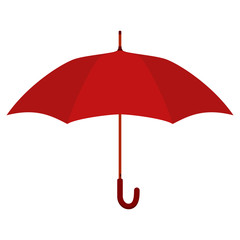 Red umbrella. Flat vector illustration.