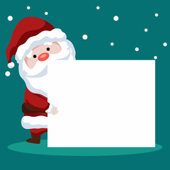 Merry Christmas card design of Santa Claus with his poster