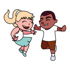 Isolated girl and boy cartoon vector design