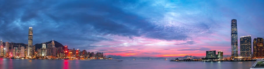 Fire burn sunset on Victoria Harbor