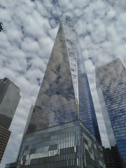 Fototapeta na wymiar nyc freedom tower with cloud reflection #1