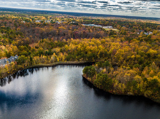 Aerial photo of autumn rural landscape