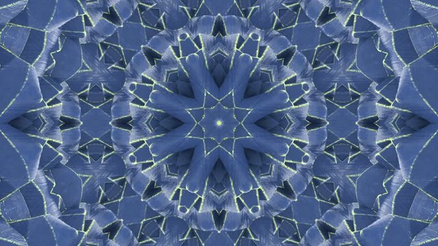 3d Looped kaleidoscopic background consisting of sharp worn wooden pieces or sharp stone pieces.  Perfectly fit for your project as a trendy background.