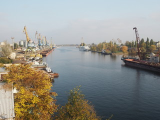 Fototapeta premium port on the Dnieper river