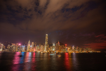 Fire burn sunset on Victoria Harbor