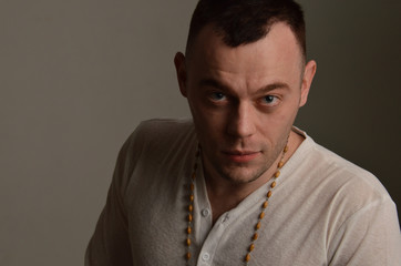 Fototapeta premium Russian man studio portrait 