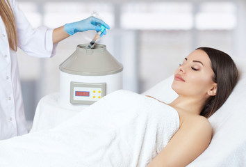 The blood tube is removed from the medical centrifuge for plasma lifting. Prp procedure.Cosmetology...