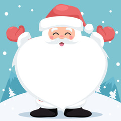 Merry Christmas card design of Santa Claus with heart shaped beards