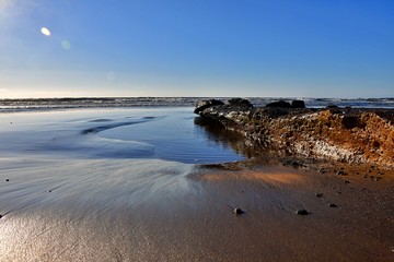 El Medano, rocks and puddles at low tide