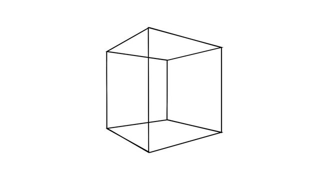 Spinning Oscillating Simple Repeating 3d Cube Cuboid Line Mask