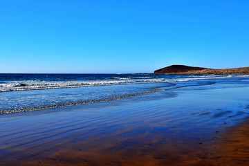 El Medano, rocks and puddles at low tide