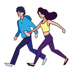 Couple of woman and man vector design