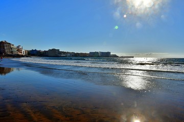 El Medano, rocks and puddles at low tide