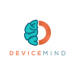 Device mind logo design, modern business technology artificial intelligence