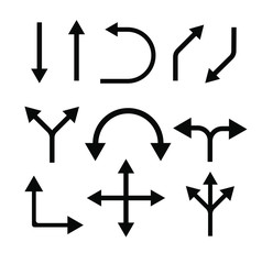 Set of black vector arrows. Arrow icon. Arrow vector collection.