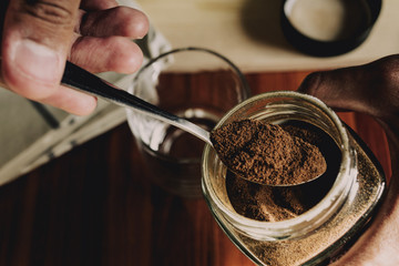 cup of coffee and beans