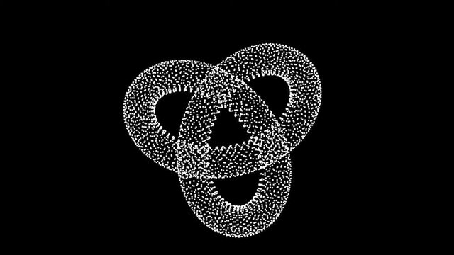 Pixels Point Cloud of Interlinked Knot Pretzel Shape Mask