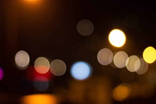 Soft image of bokeh lights in the city