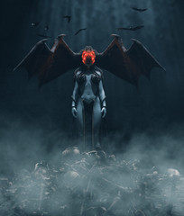 Monster in the dark,woman creatures,3d illustration **3d figures © Joe Therasakdhi