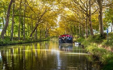 the canal du midi in autumn near Toulouse
