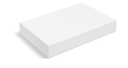 White box . Mock up white cardboard package box. White realistic box mockup for packaging. Blank white product packaging boxes isolated on white background. Vector illustration - obrazy, fototapety, plakaty