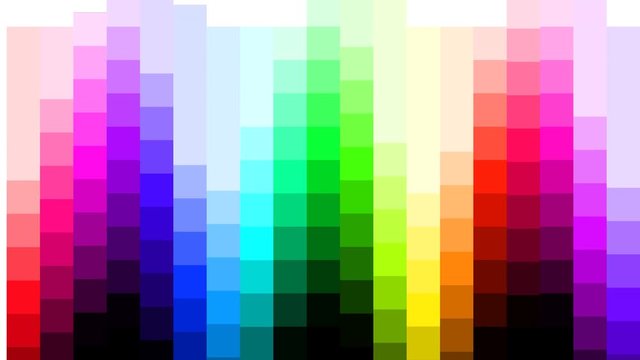 Moving Pattern of Developed Film Example Color Palettes Animating in Place