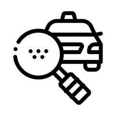 Fototapeta premium Taxi Search Online Icon Vector Thin Line. Contour Illustration