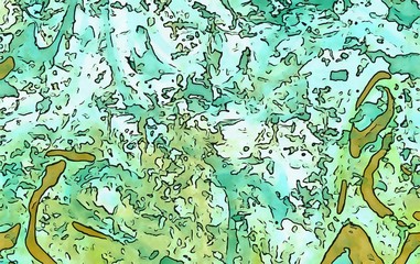 Abstract fantasy motifs colorful texture. Crazy colors background with swirled elements. Decorative paint waves.