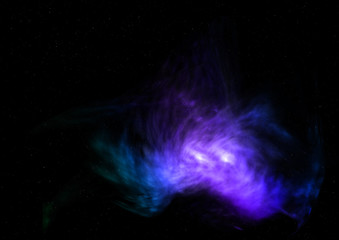 Being shone nebula and star field. 3D rendering