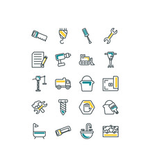 Isolated construction icon set fill vector design