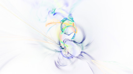 Abstract green and blue fiery shapes. Fantasy light background. Digital fractal art. 3d rendering.