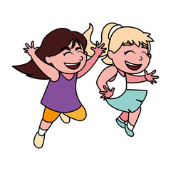 Isolated girls cartoons vector design