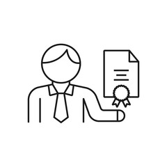 consultant - minimal line web icon. simple vector illustration. concept for infographic, website or app.